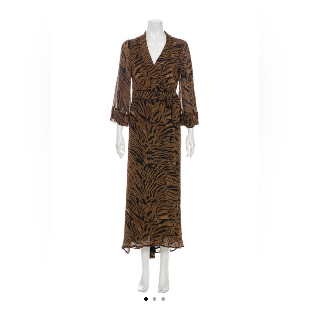 Ganni animal print wrap dress